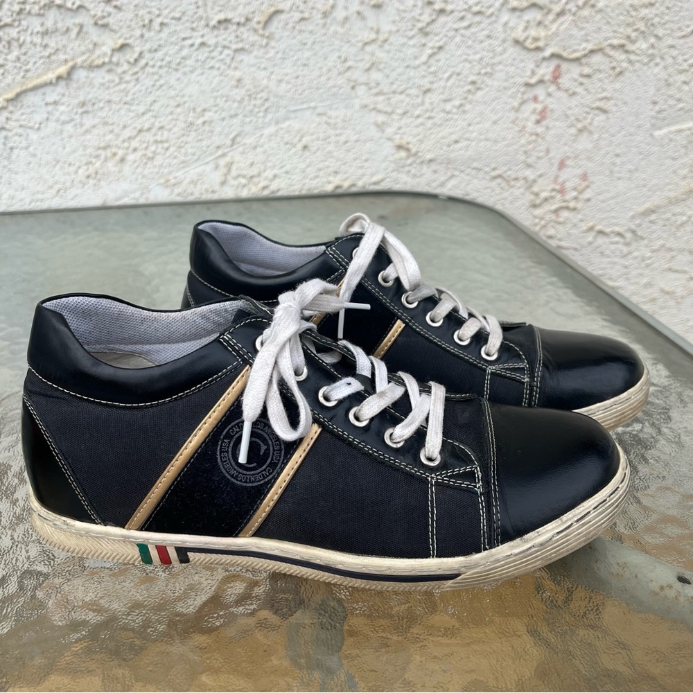 Calden Leather Invisible Height Increase Elevator Casual Sport Sneakers 3"
